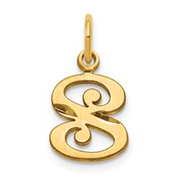 14K Yellow Gold Letter S Initial Charm view 1