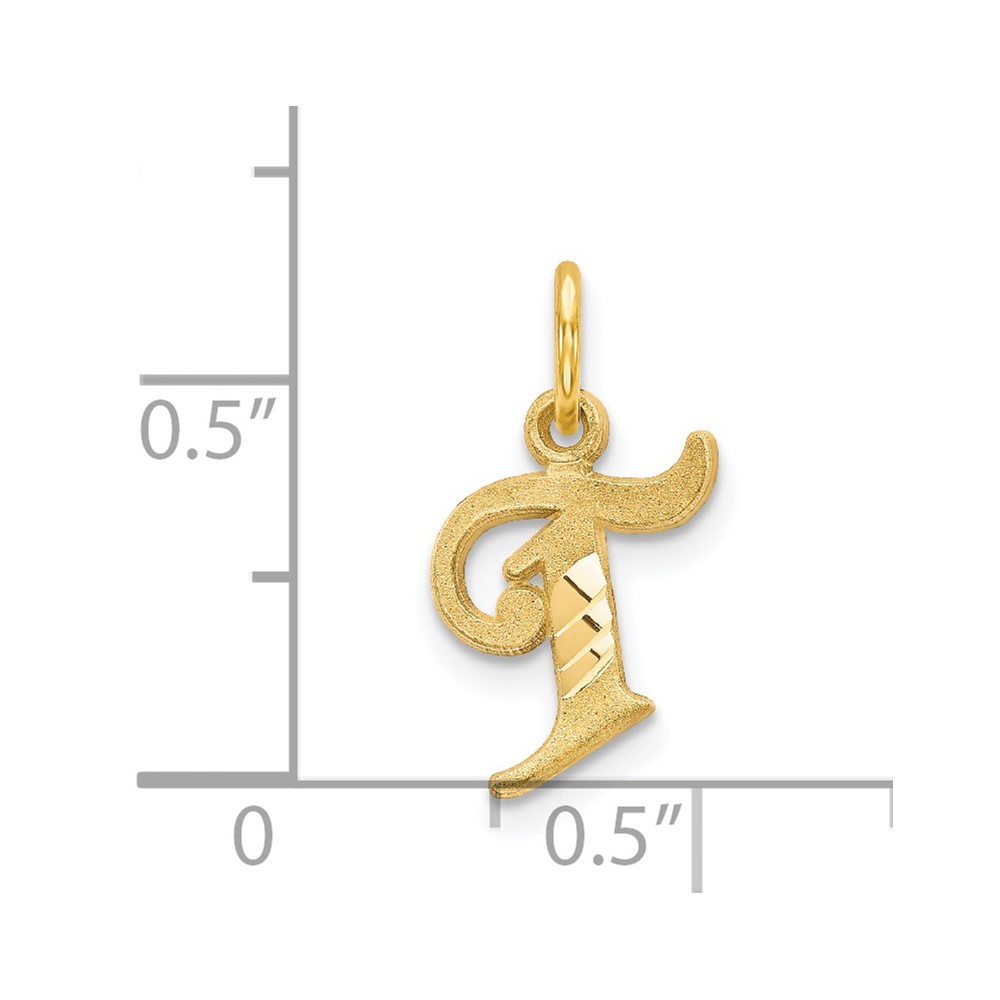14k Letter T Initial Charm (C565T)
