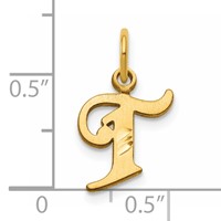 14K Yellow Gold Letter T Initial Charm view 4