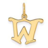 14K Yellow Gold Letter W Initial Charm view 3