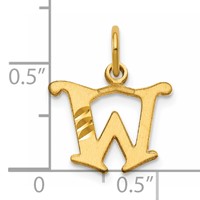 14K Yellow Gold Letter W Initial Charm view 4