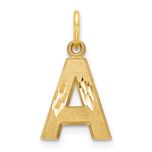 14K Yellow Gold Letter a Initial Charm