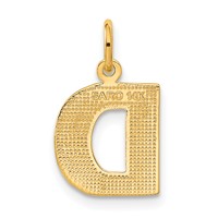 14K Yellow Gold Letter D Initial Charm view 3