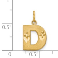 14K Yellow Gold Letter D Initial Charm view 4