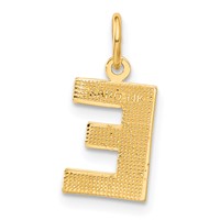 14KY Satin Diamond-cut Letter E Initial Charm view 3