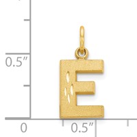 14KY Satin Diamond-cut Letter E Initial Charm view 4