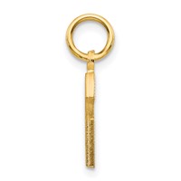 14K Yellow Gold Satin Diamond-cut Letter G Initial Charm view 2