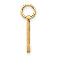 14K Yellow Gold Satin Diamond-cut Letter L Initial Charm view 2