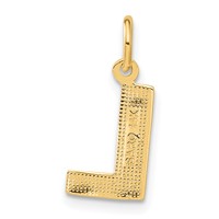 14K Yellow Gold Satin Diamond-cut Letter L Initial Charm view 3