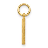 14K Yellow Gold Satin Diamond-cut Letter N Initial Charm view 2