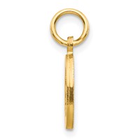 14K Yellow Gold Satin Diamond-cut Letter O Initial Charm view 2