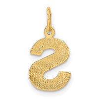 14K Yellow Gold Satin Diamond-cut Letter S Initial Charm view 3