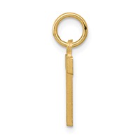 14K Yellow Gold Satin Diamond-cut Letter T Initial Charm view 2