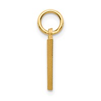 14K Yellow Gold Satin Diamond-cut Letter V Initial Charm view 2