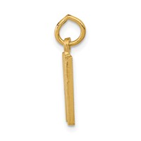 14K Yellow Gold Satin Diamond-cut Letter W Initial Charm view 2