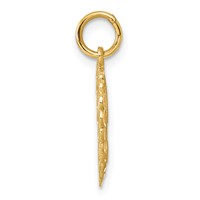14K Yellow Gold Heart Letter B Charm view 2