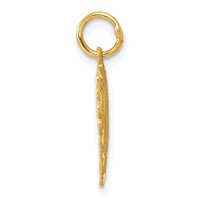 14K Yellow Gold Heart Letter D Charm view 2
