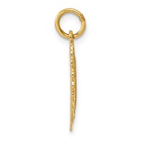 14K Yellow Gold Heart Letter E Charm view 2