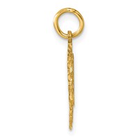 14K Yellow Gold Heart Letter H Charm view 2