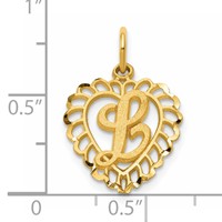14K Yellow Gold Heart Letter L Charm view 4