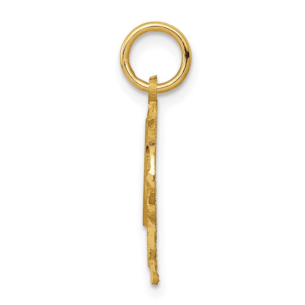 14k Heart Letter M Charm (C568M)