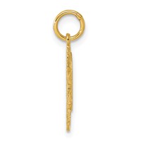 14K Yellow Gold Heart Letter N Charm view 2