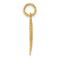 14K Yellow Gold Heart Letter R Charm view 2