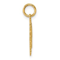 14K Yellow Gold Heart Letter T Charm view 2