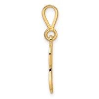 14K Yellow Gold Polished Script Filigree Letter C Initial Pendant view 2