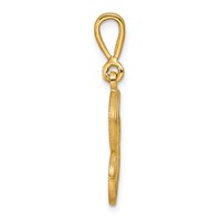 14K Yellow Gold Polished Script Filigree Letter J Initial Pendant view 2