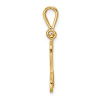 14K Yellow Gold Polished Script Filigree Letter K Initial Pendant view 2