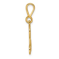 14K Yellow Gold Polished Script Filigree Letter L Initial Pendant view 2