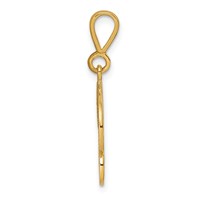 14K Yellow Gold Polished Script Filigree Letter P Initial Pendant view 2