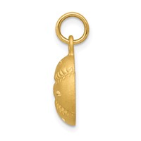 14K Yellow Gold Satin Diamond-cut Baseball Charm view 2