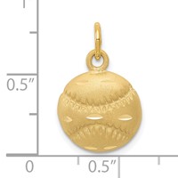14K Yellow Gold Satin Diamond-cut Baseball Charm view 4