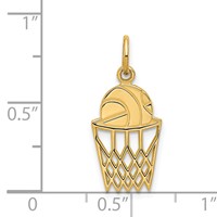 14K Basketball in Net Charm view 4