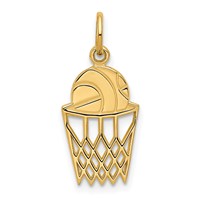 14K Basketball in Net Charm view 1