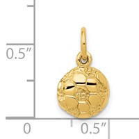 14K Yellow Gold Domed Soccer Ball Charm view 4