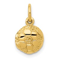 14K Yellow Gold Domed Soccer Ball Charm view 1