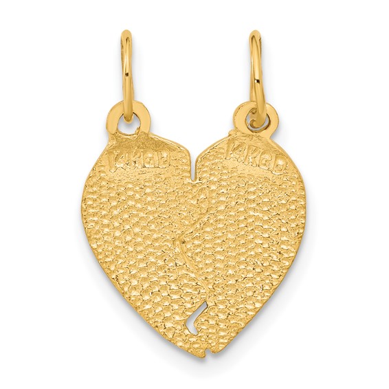 14k 2-Piece Break-Apart MY LOVE TO YOU I GIVE MY HEART Charm