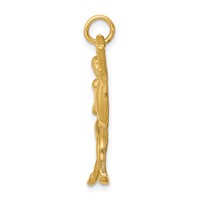 14K Yellow Gold Satin Diamond-cut Gymnast Charm view 2