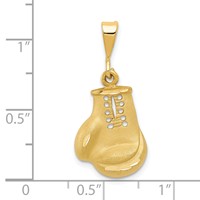 14K Yellow Gold Cut-out Boxing Glove Charm view 4