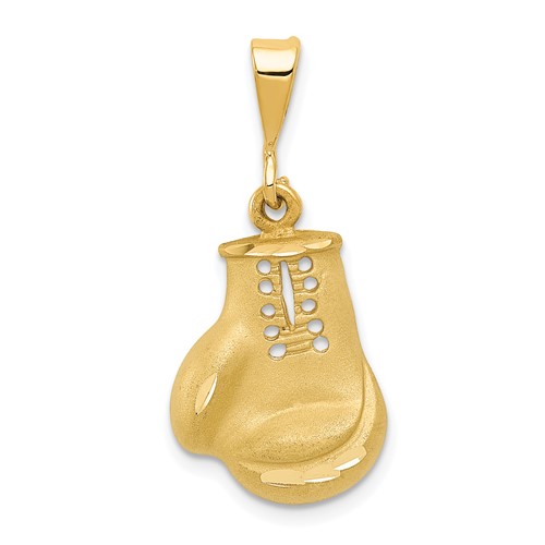 14K Yellow Gold Cut-out Boxing Glove Charm