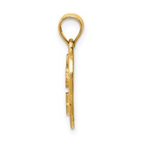 14K Yellow Gold I Love You Script Heart Pendant view 2