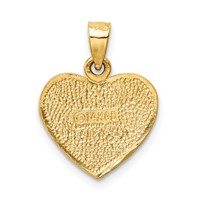 14K Yellow Gold I Love You Script Heart Pendant view 4