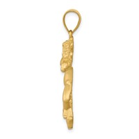 14K Satin Diamond-cut Angel Pendant view 2