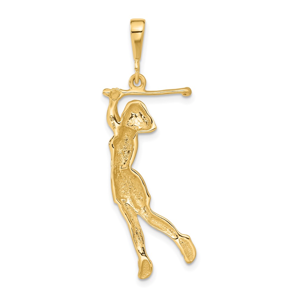 14k Female Golfer Pendant (C727)