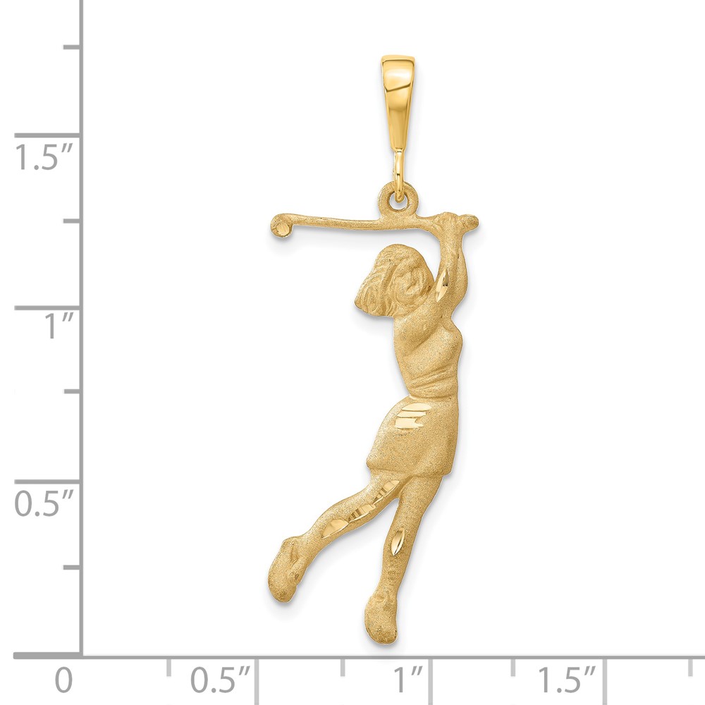 14k Female Golfer Pendant (C727)