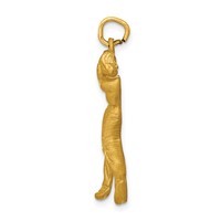 14K Yellow Gold Satin Diamond-cut Male Golfer Charm view 2