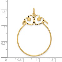 14K Diamond-cut Heart Charm Holder Pendant view 4
